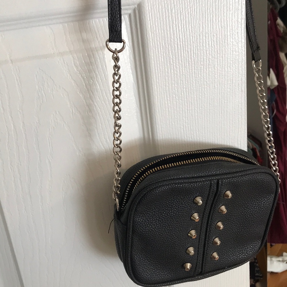 Studded black satchel